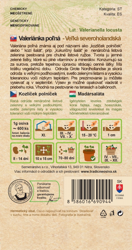 Semenárstvo Valeriánka poľná ´Grote Noordholladse´