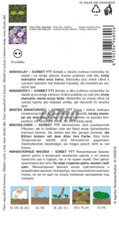 Semo Fialka ostrohatá ´Sorbet Ytt´