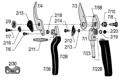 Felco 7/7 skrutka k ozubenej poistke (Felco 7)