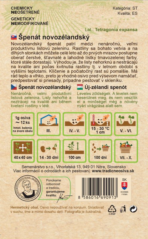 Semenárstvo Špenát novozélandský