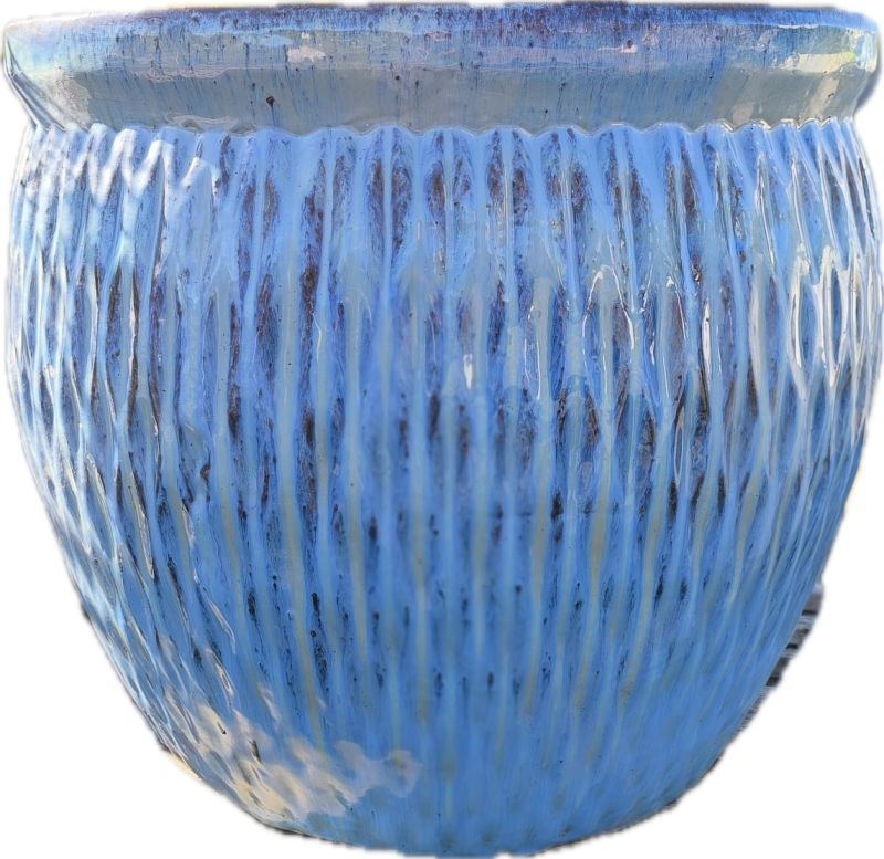 Kvetináč keramický L - modrý dekor