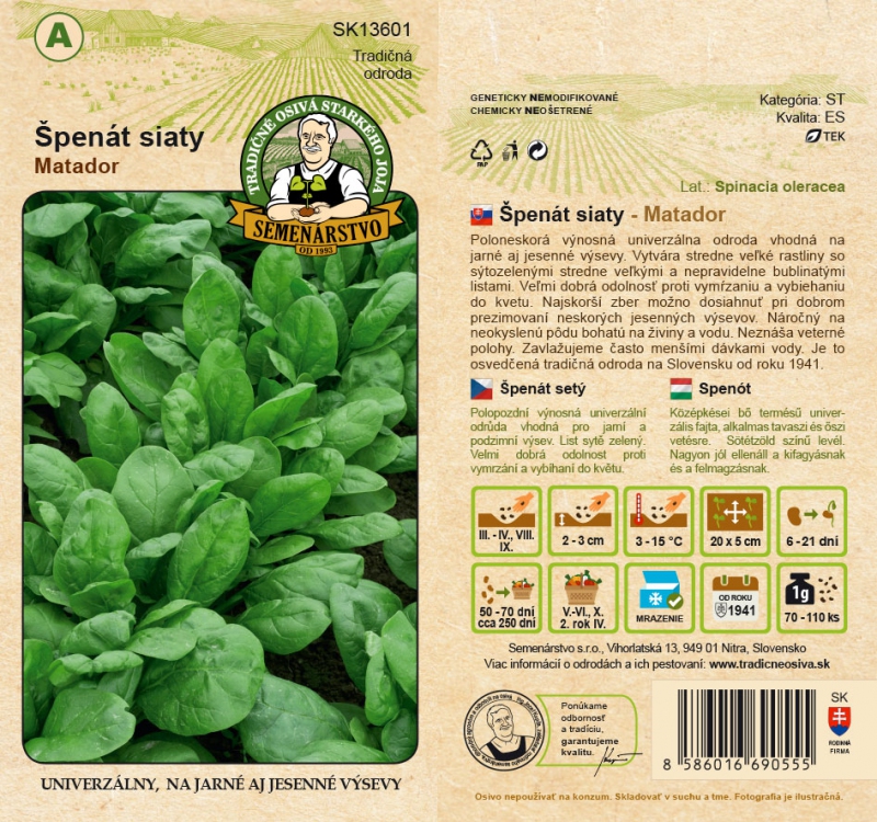 Semenárstvo Špenát siaty ´Matador´