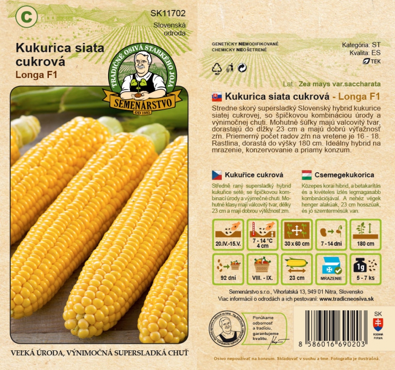 Semenárstvo Kukurica siata cukrová ´Longa F1´