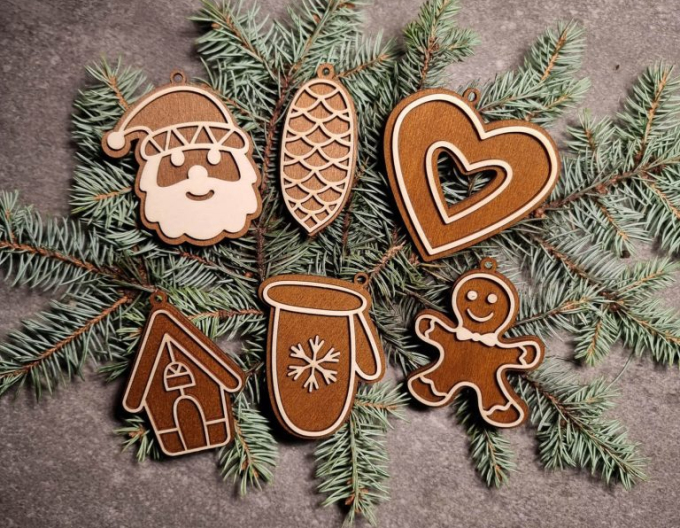 Perníkový set č.2 - box s vianočnými ozdobami