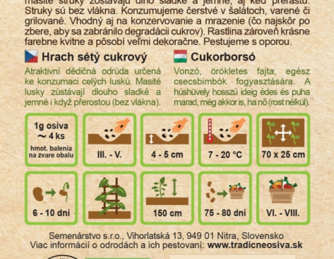 Semenárstvo Hrach siaty cukrový ´Carouby´