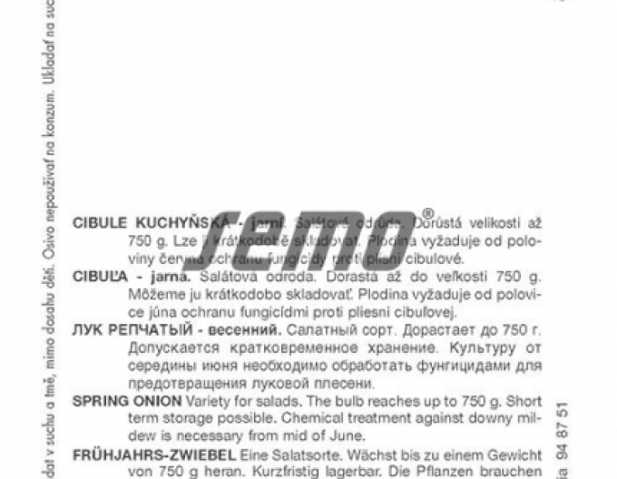 Semo Cibuľa kuchynská jarná  ´Globo´