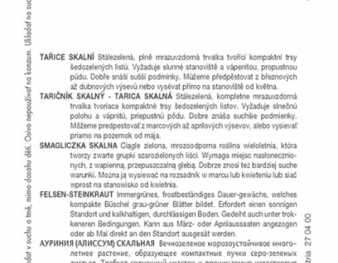 Semo Tarica skalná ´Gold Cloud´