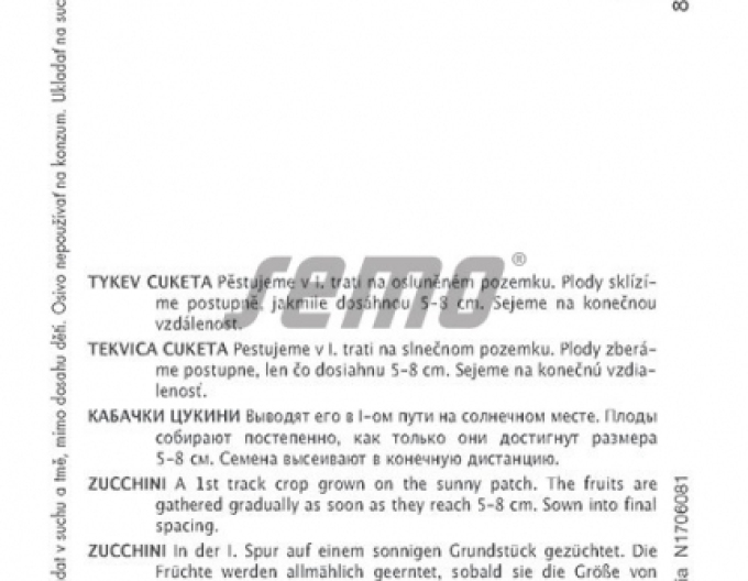 Semo Tekvica cuketa  ´Trend F1´