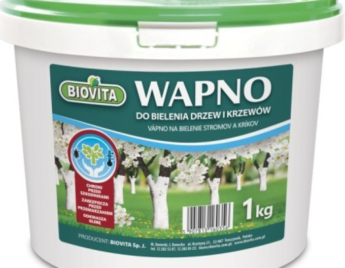 Biovita Vápno na bielenie stromov a kríkov vedierko 1kg