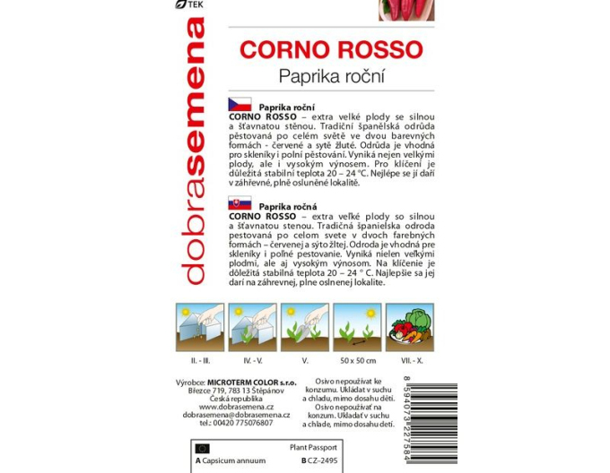 Dobrá semena Paprika ročná ´Corno Rosso´