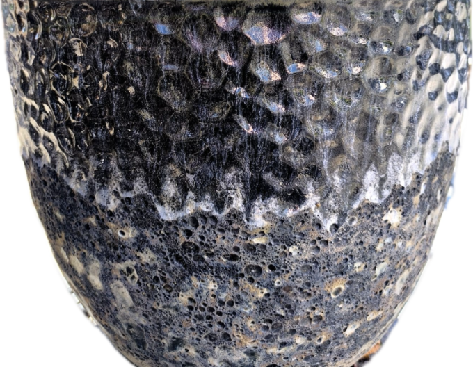 Kvetináč keramický M - čierny dekor