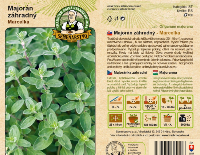 Semenárstvo Majorán záhradný ´Marcelka´