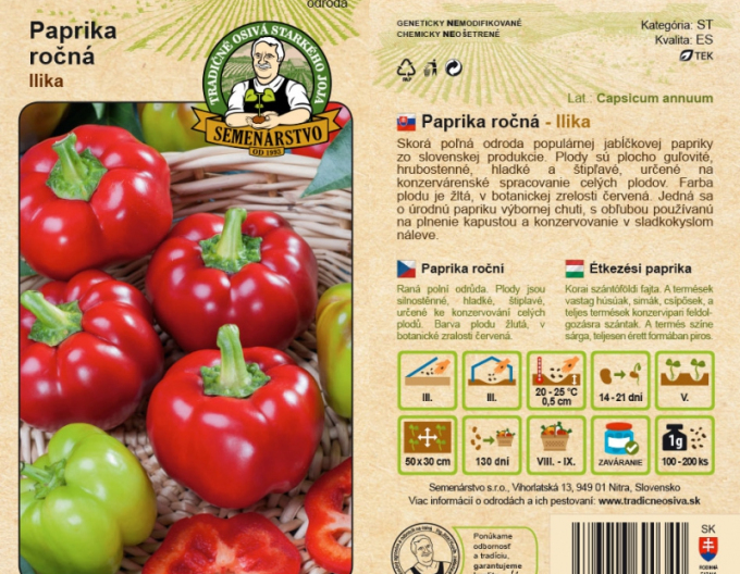Semenárstvo Paprika ročná ´Ilika´