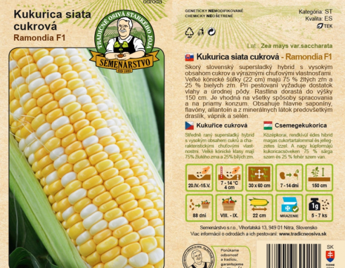 Semenárstvo Kukurica siata cukrová ´Ramondia F1´